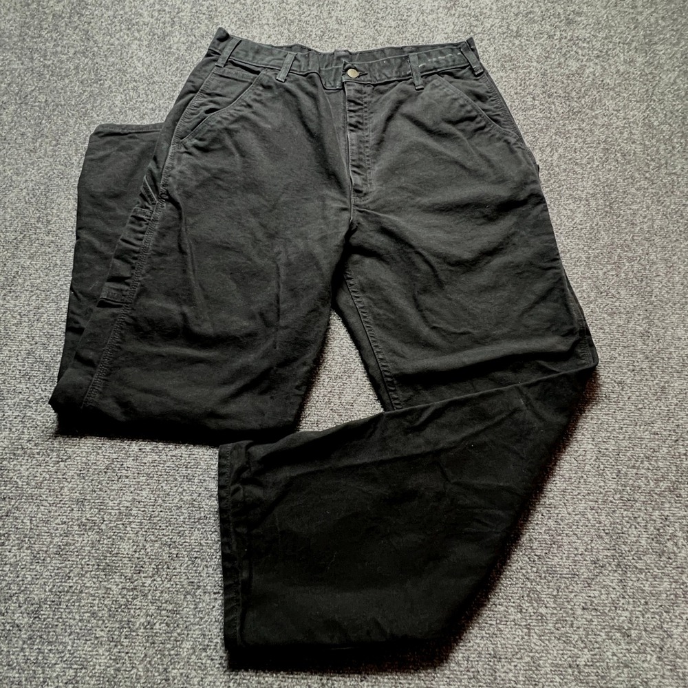 Carhartt B11-BLK Loose Fit Canvas Carpenter Pants Black 38x32 Workwear Durable